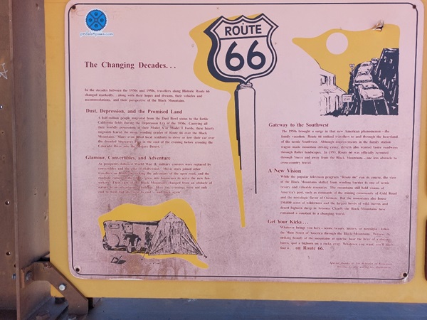 Informational sign along Route 66.