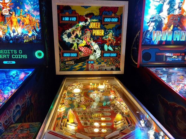 Picture of the author's current favorite machine, a 1978 Gottlieb game - Joker Poker